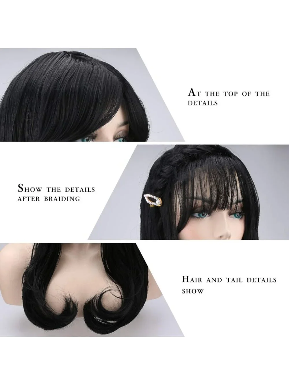 Women's Black 28 Inch Classic Long Synthetic Wavy Cosplay Curly Hair Wigs